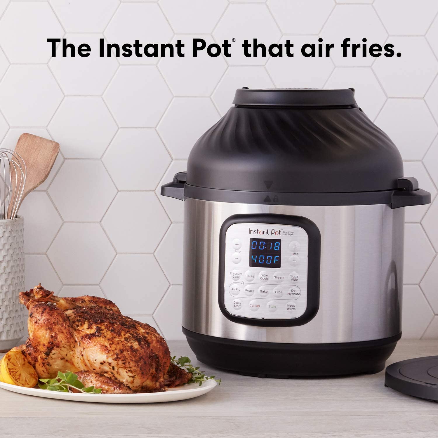 INSTANT POT DUO CRISP& AIR FRYER 11-IN-1 PENTOLA A PRESSIONE ELETTRICA E  FRIGGITRICE AD ARIA 8L