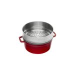 Cocotte con cestello a vapore rotonda -cm 26 -ciliegia- Staub - immagine 2