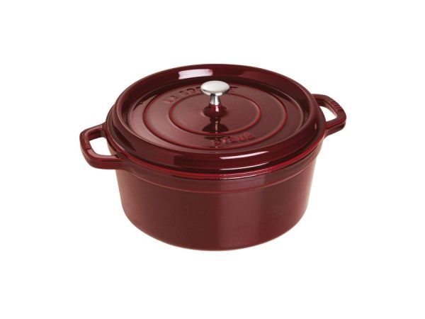 Cocotte rotonda in ghisa 24 cm - rosso granata- Staub